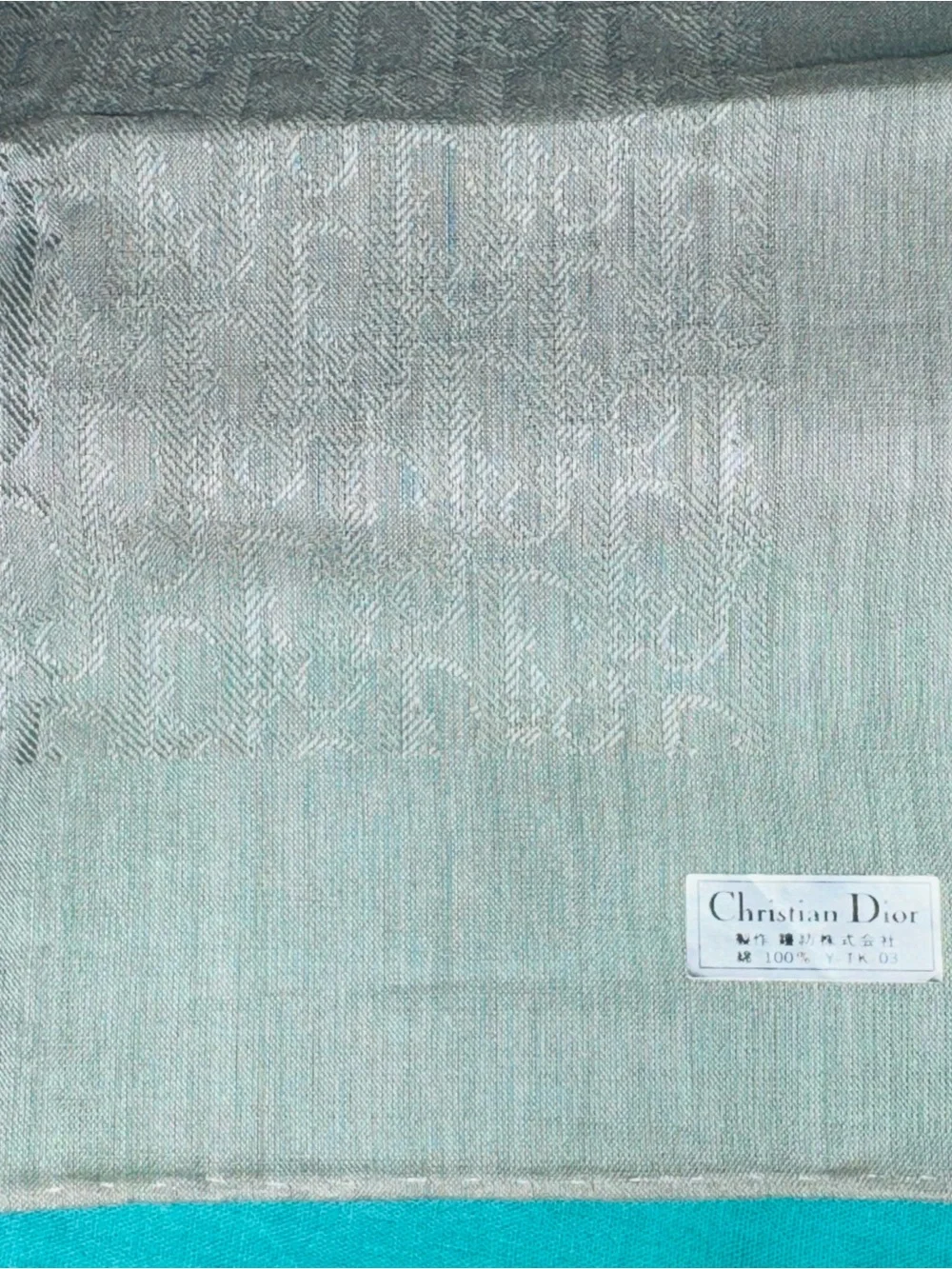 Dior Two-Tone Silk Scarf in Light Green and Black Paisley 2 pice sets
